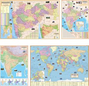 Smart Books Publishers Combo of 4 Maps: India Political Map, India ...