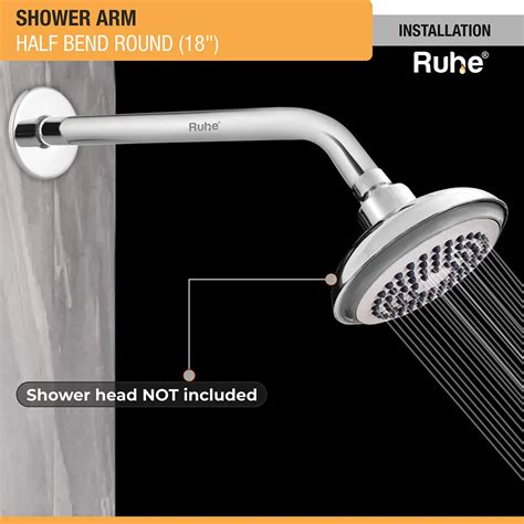 Half Bend Round 304-Grade Shower Arm (18 Inches) - by Ruhe – Ruhe
