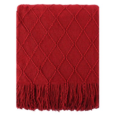 Battilo Dark Red Throw Blanket for Couch, Decorative Red Throws for ...
