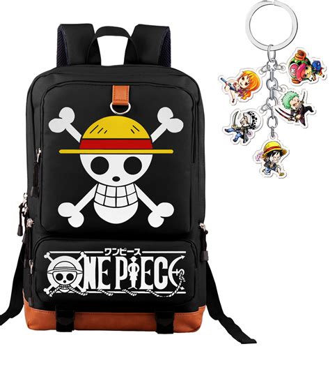 One Piece Backpack Anime Peripheral Cartoon Schoolbag Black Computer ...