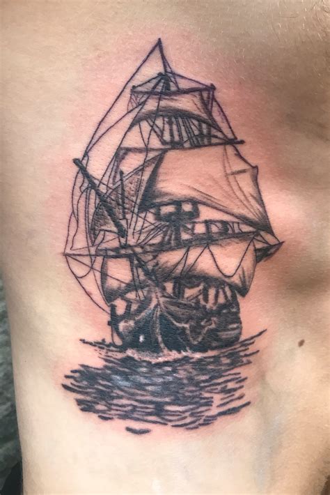 Pirate Ship Tattoos Ribs
