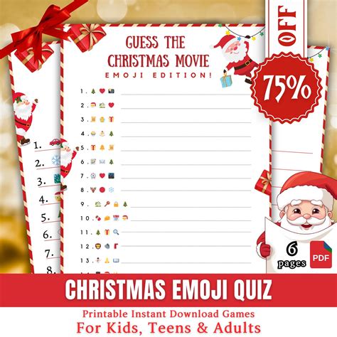 Christmas emoji game printable christmas game for kids adults family ...