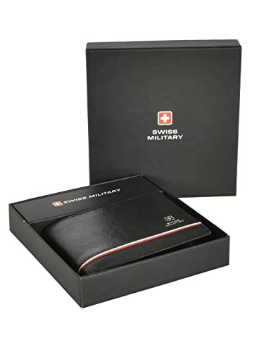 Buy Swiss Military Black/Red/White Borel Range Bi Fold Leather Coin ...