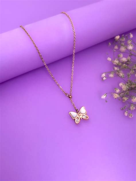 Willa White Butterfly Necklace – LOLO LéPA