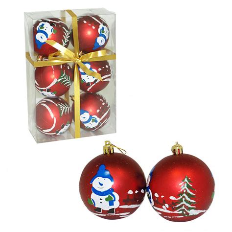 Novogodišnje ukrasne kugle 8 cm 6 kom crvene 51-423000 | Volim svoj dom