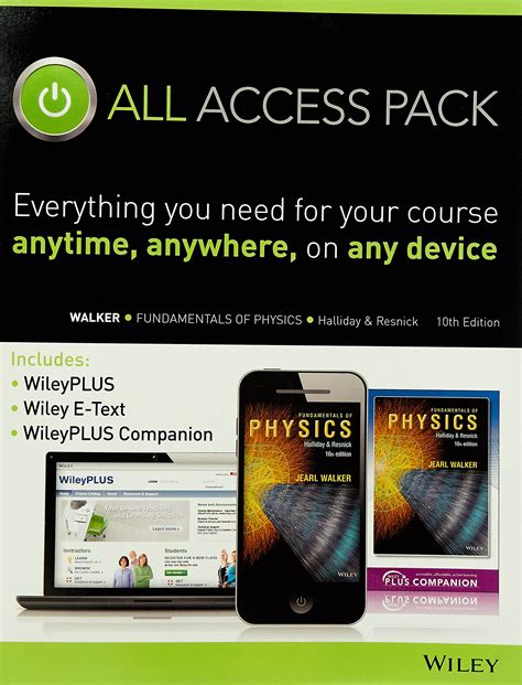 Fundamentals of Physics 10th Edition All Access Pack Containing: E-Text Card, WileyPLUS and ...
