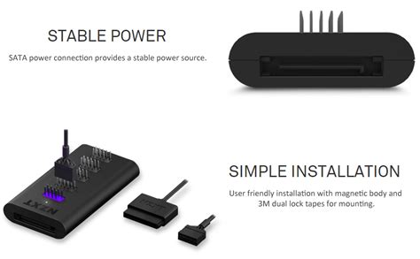 NZXT Internal USB Hub - Expands 5 USB 2.0 Ports - Sleek Multifunctional ...