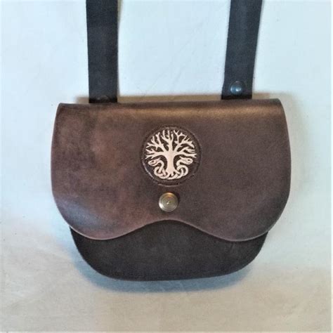 Celtic Leather Craft Shoulder Bag Yggdrasil Shoulder Bag - Shoulder Bag ...