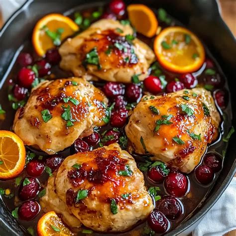 Simple Orange Cranberry Chicken - Perfect Holiday Dish - Cooking With Mee