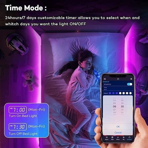 LED Smart Strip Lights, Lights 20m RGB Music Sync 12V Waterproof LED ...