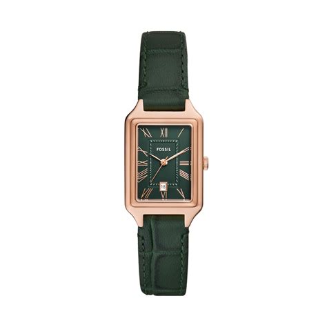 Fossil Leather Analog Green Dial Women's Watch-Es5366, Band Color:Green ...