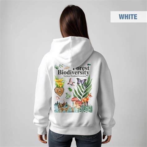 Forest Biodiversity Ecosystem UNISEX Hoodie, Plants Animals, Botanist Gift, Mushrooms ...