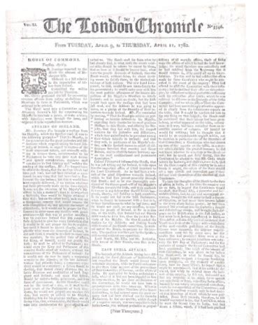 The London Chronicle: An account of East India affairs in 1782 | Prinseps