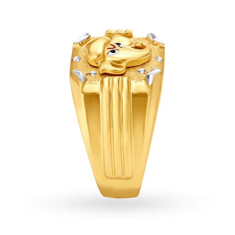 Religious 22 Karat Yellow Gold Lord Ganesha Finger Ring