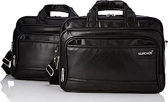 Buy Kuber Industries Leather 15.6" Black Laptop Briefcase Set Of 2 Pcs ...