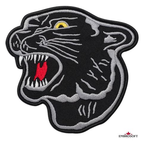 Head of Black Panther Symbol Emblem Embroidered Patch Iron On SIZE: 3.9 ...
