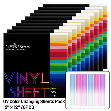 UV Color Changing Vinyl Sheets Pack (6 PCS) – Global-Teckwrapcraft