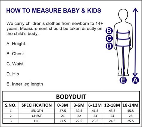 Bodysuit Size Chart – Nino Bambino