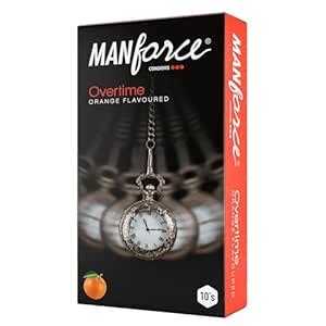 Buy Manforce Overtime Orange Flavoured Condoms for Men | 10 pcs ...