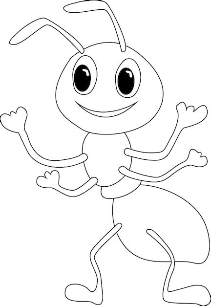 Biała i Czarna Mrówka dla dzieci Kolorowanka | Wektor Premium