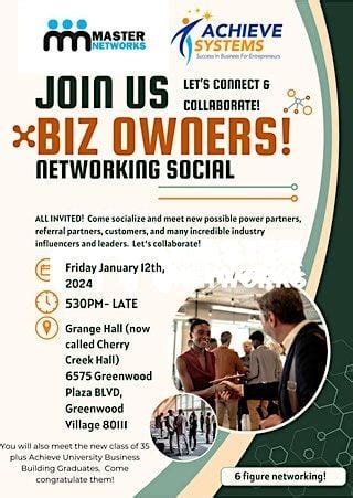 6 Figure Achieve Networking - Denver Happy Hour, Cherry Creek Food Hall ...