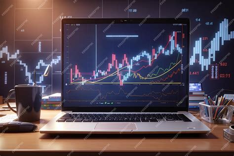 Premium AI Image | Illustration of laptop with stock trading graph ...