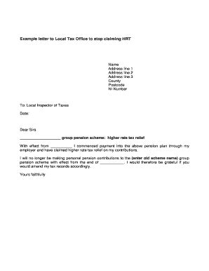 Letter to Stop HRT Claim - Blank Fillable Template | Fill Out, Print ...