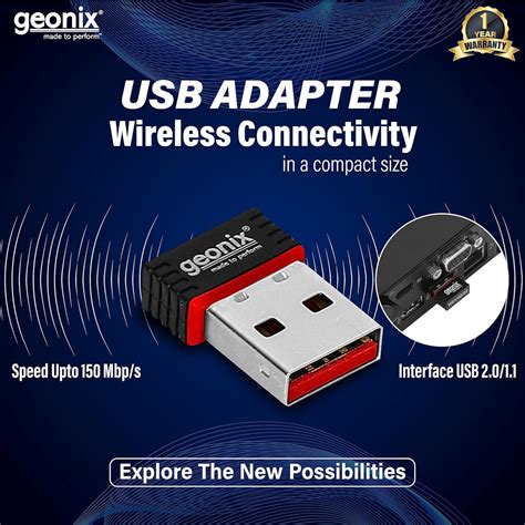 GEONIX Mini USB 2.0 Wi-Fi Wireless Network Adapter - tpstech.in