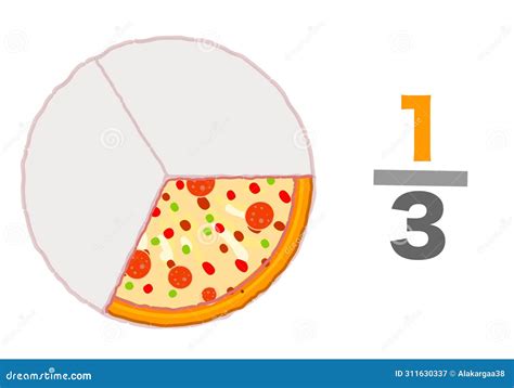 Fraction Pizzas. Pie Fraction Or Fractional Pizzas On Slices ...