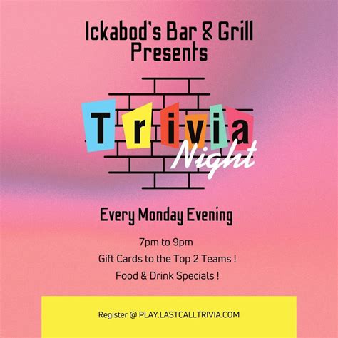 ? Join the Fun at Ickabods Last Call Trivia Night in Beaverton ...