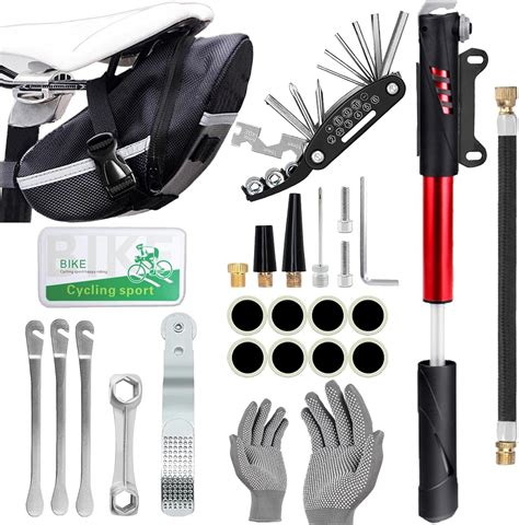 Amazon.com: Bicycle Tire Repair Tool Kit & Bicycle Tire Pump, Home Bike ...