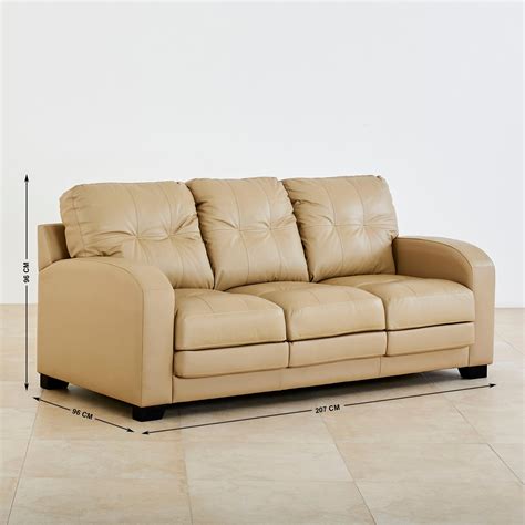 Buy Vista Half Leather 3-Seater Sofa - Beige from Home Centre at just ...