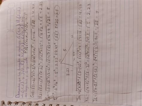 Demuestra que los triángulos de vértices G(3, 5), H(1, 1), I(-1, 2), y ...