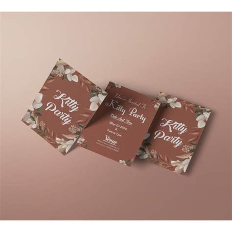 Elegant Kitty Party Invitation Cards - Customizable & High-Quality