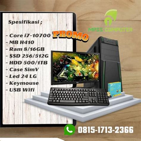 Promo KOMPUTER PC RAKITAN SERVER ADMIN EDITING INTEL CORE I7-10700 LED ...
