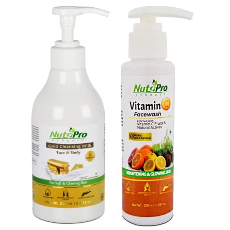 NutriPro Gold Cleansing Milk With Vitamin-C Face Wash 370ml | Enriched ...