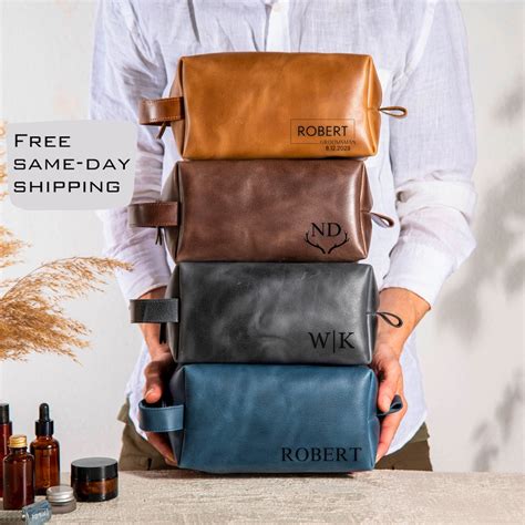 Personalized Leather Dopp Kit, Groomsmen Gift, Anniversary Gifts for ...