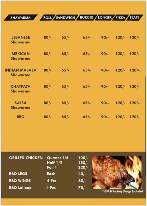 Menu at ZWARMA [THE SHAWARMA MAKERS], Tirupati