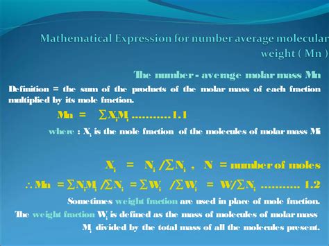 Welcome Number average molecular weight. | PPT