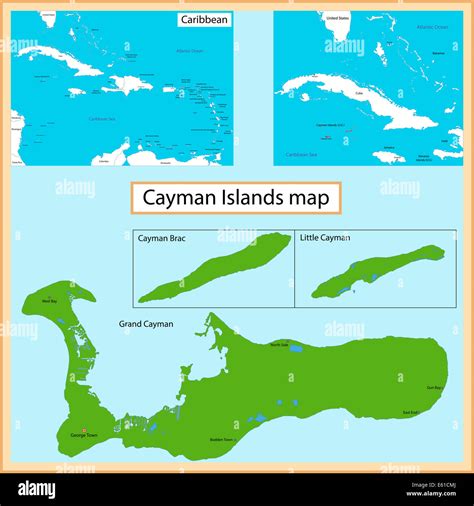 Cayman Islands map Stock Photo - Alamy