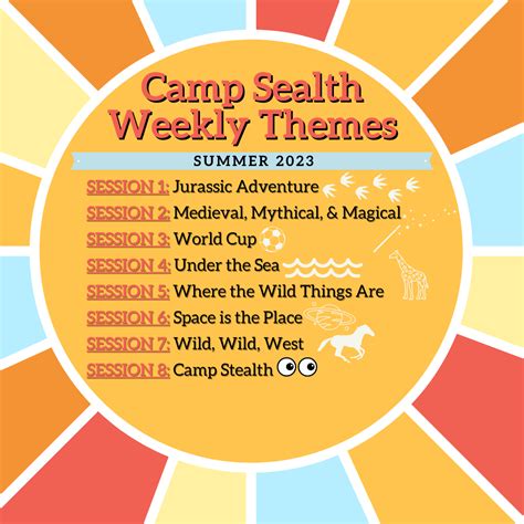 They're Here! Camp Sealth's Weekly Themes for Summer 2023! - Camp Fire ...