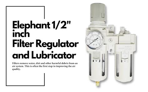 Elephant 1/2" inch Filter Regulator and Lubricator For Air Compressors ...