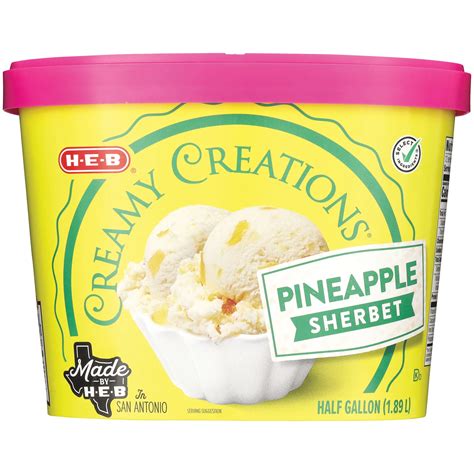 H-E-B Creamy Creations Pineapple Sherbet - Shop Ice cream at H-E-B