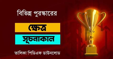 বিভিন্ন পুরস্কার ও তার ক্ষেত্র তালিকা PDF || সূচনাকাল - Swapno : সফলতার ...