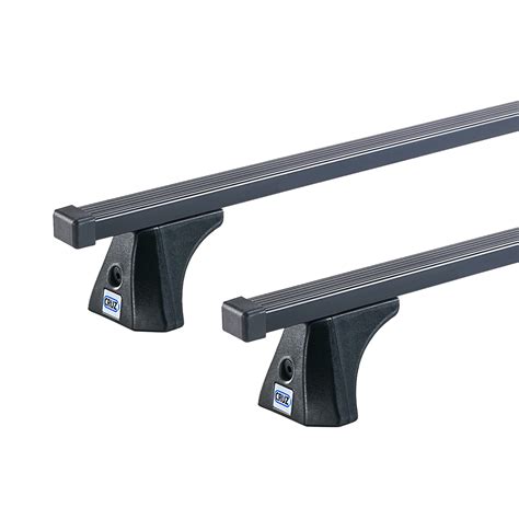 CRUZ ST Black 2 Bar Roof Rack for Nissan Navara NP300 4dr Ute NP300 with Bare Roof (2015 onwards ...
