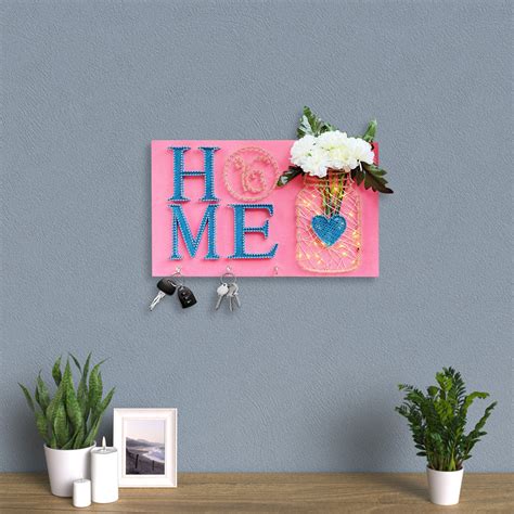 Buy Home' Mason Jar String Art Personalized Keys Holder with Lights ...