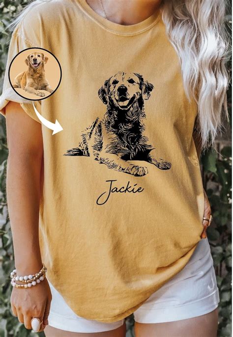 Custom Pet T-shirt With Pet Photo and Name, Personalized Pet Portrait ...