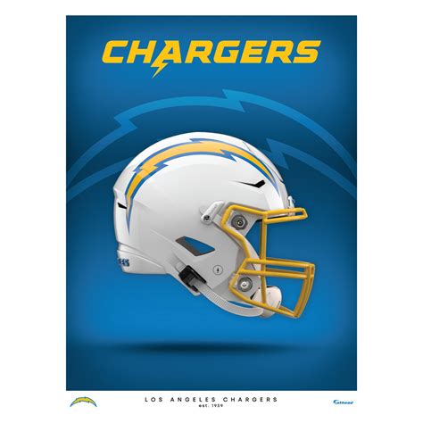 Los Angeles Chargers - Helmet Series - Peel & Stick Poster - Official ...