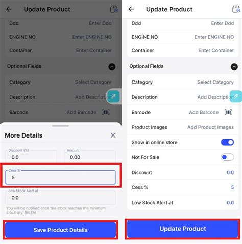 How to add a additional cess in percentage to a product on Android ...