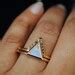 Buy Moonstone & Smoky Quartz Wedding Ring Set, 14K 18K Gold Triangle ...